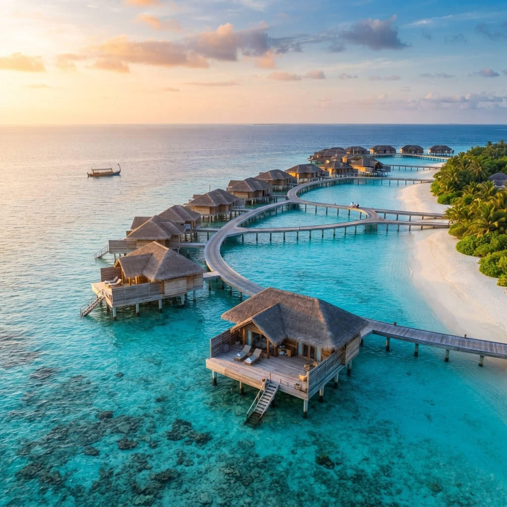 Luxury overwater villas in the Maldives